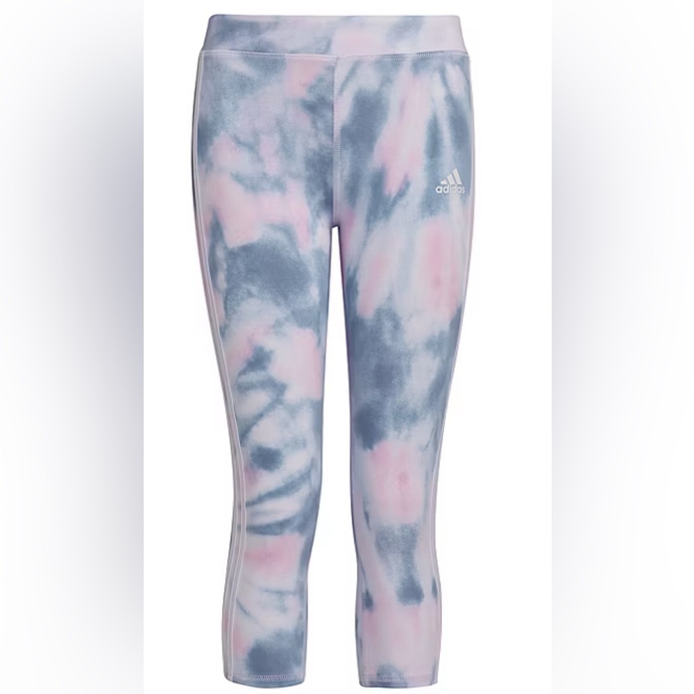 adidas Big Girls Mid Rise 7/8 Ankle Tie-Dye Leggings NWT